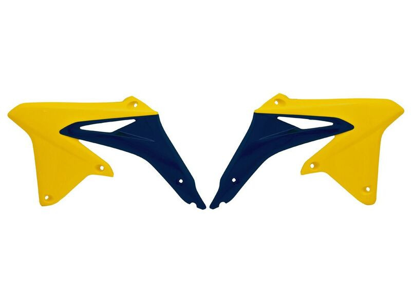 Ouie de Radiateur jaune / bleu RaceTech Moto pour Suzuki RM-Z450 (08-17) R-CVRMZGIBL08