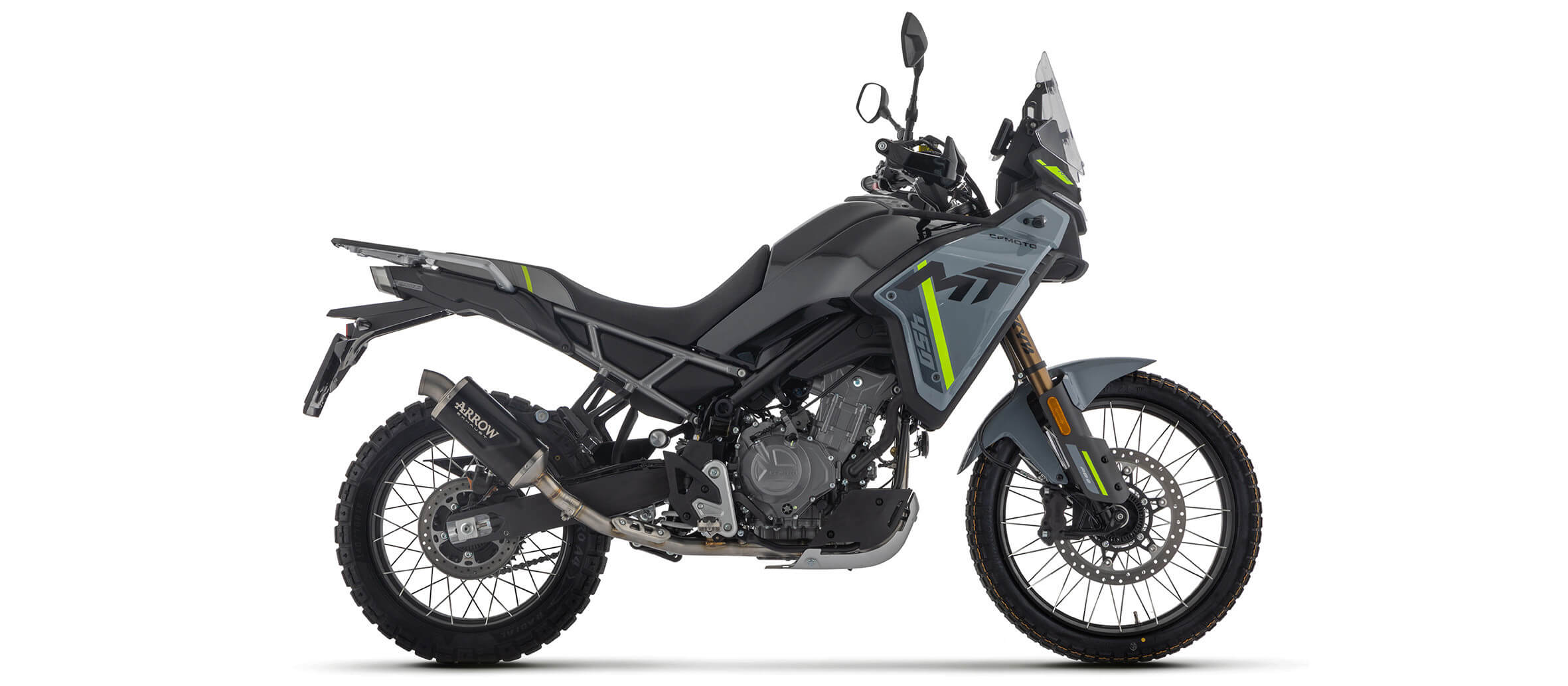 Ligne d'échappement Racing ARROW Indy-Race EVO embout Inox pour CF Moto 450 MT (25 et +)