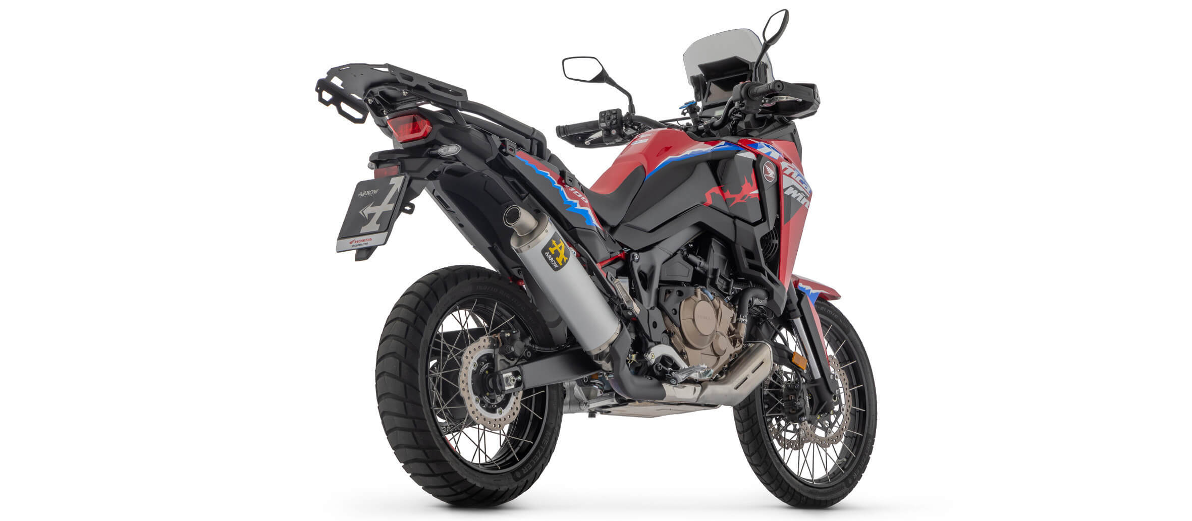 Silencieux Homologué ARROW Maxi Race-Tech embout Inox pour Africa Twin 1100 CRF  L (20-24) et Africa Twin ADV Sport (20-24)