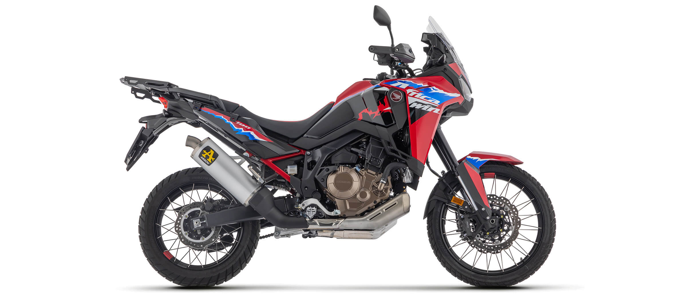 Silencieux Homologué ARROW Maxi Race-Tech embout Inox pour Africa Twin 1100 CRF  L (20-24) et Africa Twin ADV Sport (20-24)