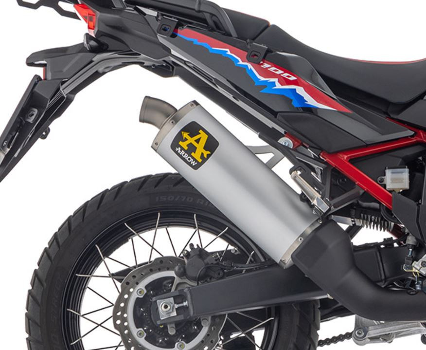 Silencieux Homologué ARROW Maxi Race-Tech embout Inox pour Africa Twin 1100 CRF  L (20-24) et Africa Twin ADV Sport (20-24)