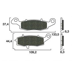 Plaquettes De Frein Moto Cuivre - Compatible Suzuki SFV 650 Gladius 2009-2015 & SV 650 2016-2017