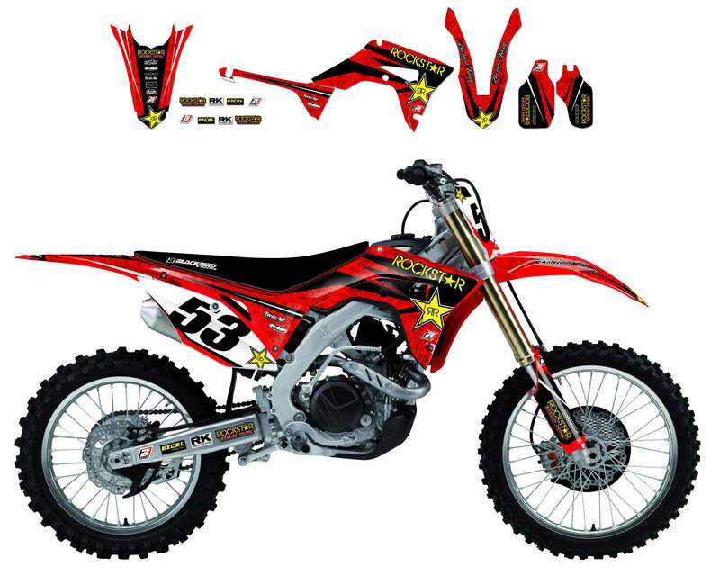 Kit Déco Honda Rockstar Energy Drink pour CR125 R (00-07) CR250 R (00-07)