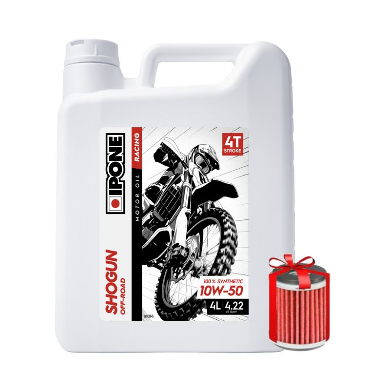 Huile Ipone Shogun Off-Road 10W50 4 Litres + Filtre à Huile Offert Huile Ipone Shogun Off-Road 10W50 4 Litres + Filtre à Huile Offert