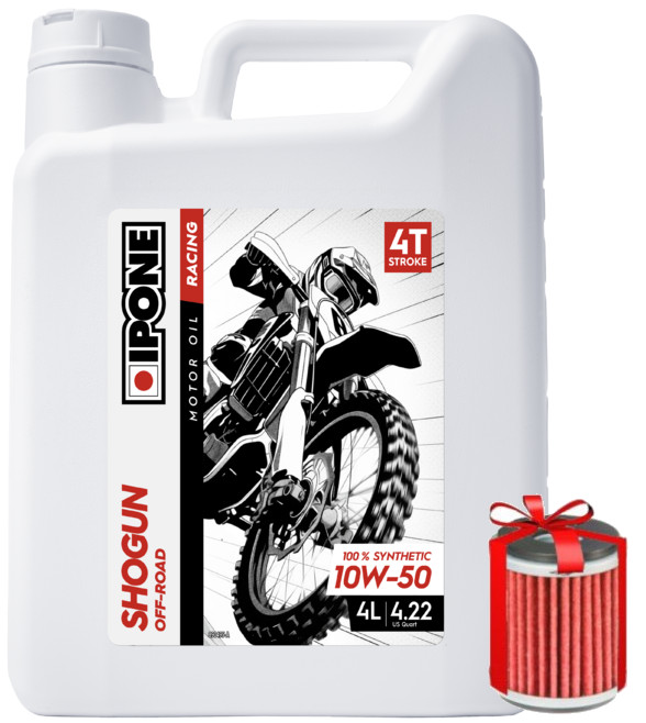 Huile Ipone Shogun Off-Road 10W50 4 Litres + Filtre à Huile Offert