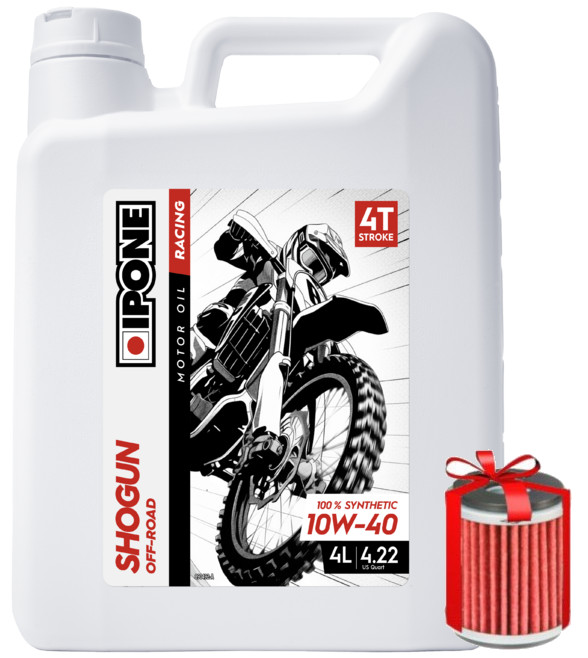 Huile Ipone Shogun Off-Road 10W40 4 Litres + Filtre à Huile Offert