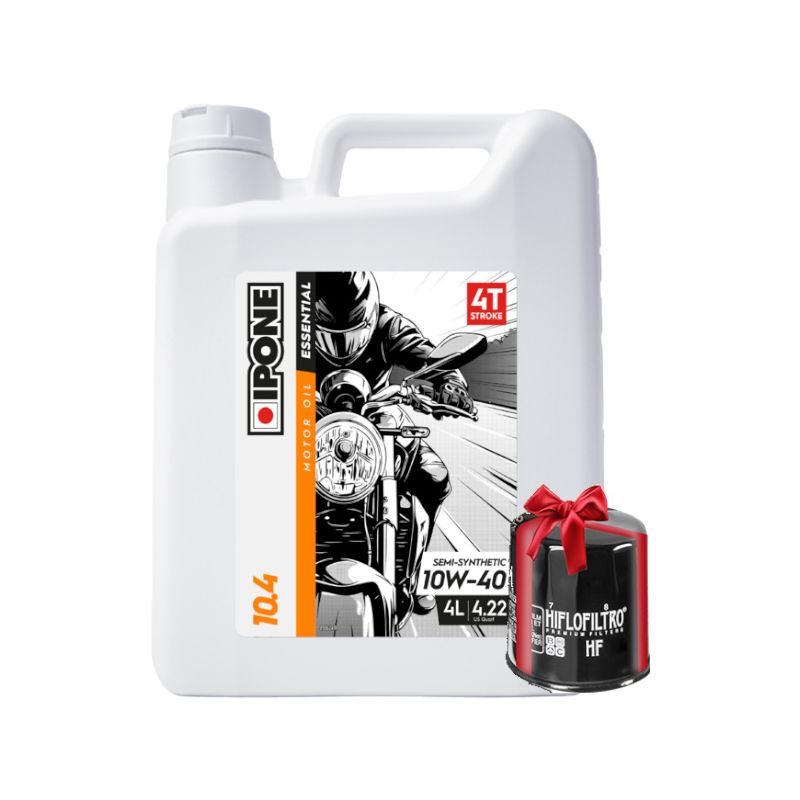 Huile Ipone 10.4 10W40 4 Litres + Filtre à Huile Offert
