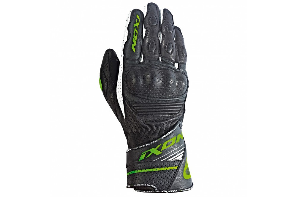 gants moto vert et noir