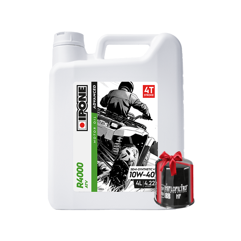 Huile Ipone R4000 ATV 10w40 4 Litres + Filtre à Huile Offert Huile Ipone R4000 ATV 10w40 4 Litres + Filtre à Huile Offert