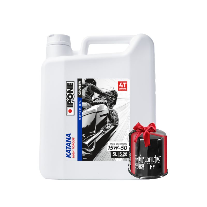 Huile Ipone Katana High Torque 15W50 5 Litres + Filtre à Huile Offert Huile Ipone Katana High Torque 15W50 5 Litres + Filtre à Huile Offert