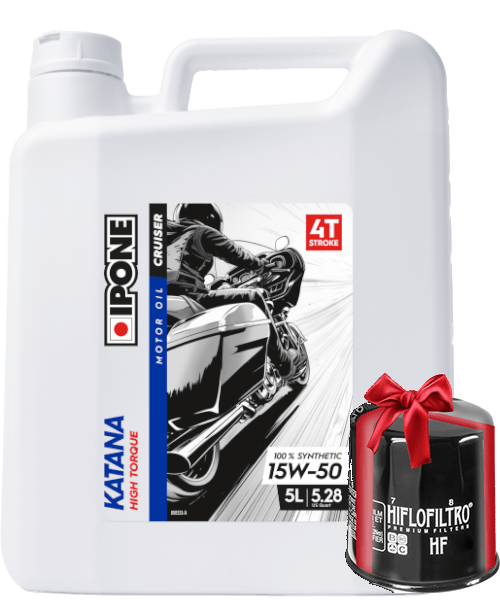 Huile Ipone Katana High Torque 15W50 5 Litres + Filtre à Huile Offert