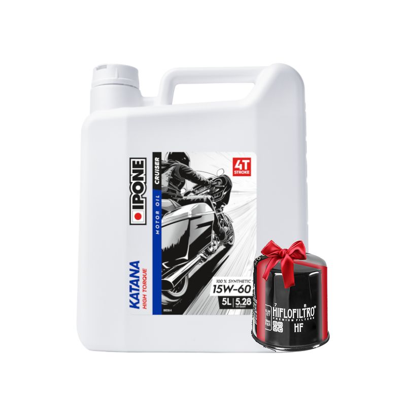 Huile Ipone Katana High Torque 15W60 5 Litres + Filtre à Huile Offert Huile Ipone Katana High Torque 15W60 5 Litres + Filtre à Huile Offert