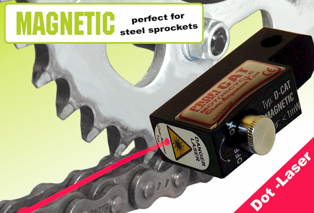 Boitier Magnétique Point Laser d'alignement de Chaine et Courroie PROFI - CAT-DOT-MAGNET