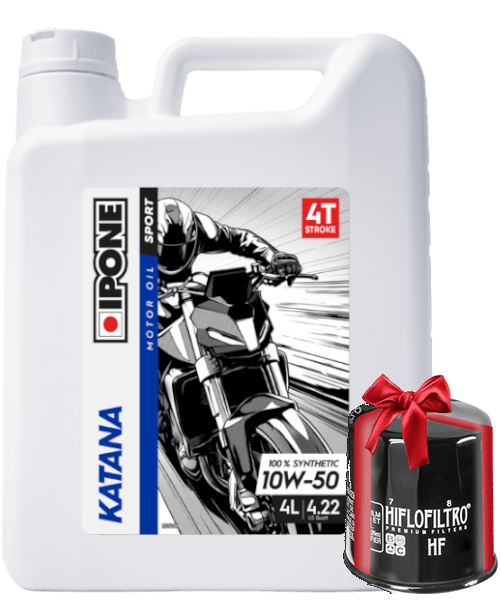Huile Ipone Katana High Torque 10W50 5 Litres + Filtre à Huile Offert
