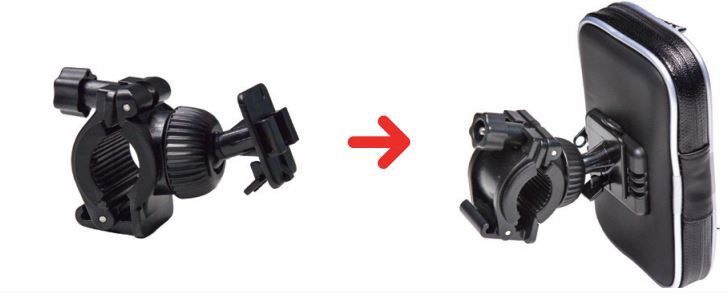 Support Smartphone / GPS Moto Étanche Shad Fixation au Guidon, dimension écran 4.3" 6,5x12,5cm