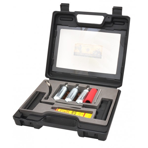 Kit Réparation Pneu Moto/quad – Mèches, Colle, Cartouches Gonflage 12g, Outils Inclus