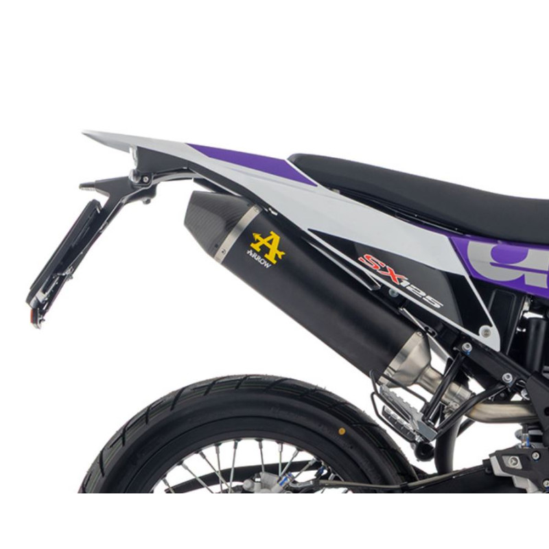 Silencieux ARROW Thunder Embout Carbone pour Aprilia RX 125 (25 et +) Silencieux ARROW Thunder Embout Carbone pour Aprilia RX 125 (25 et +)
