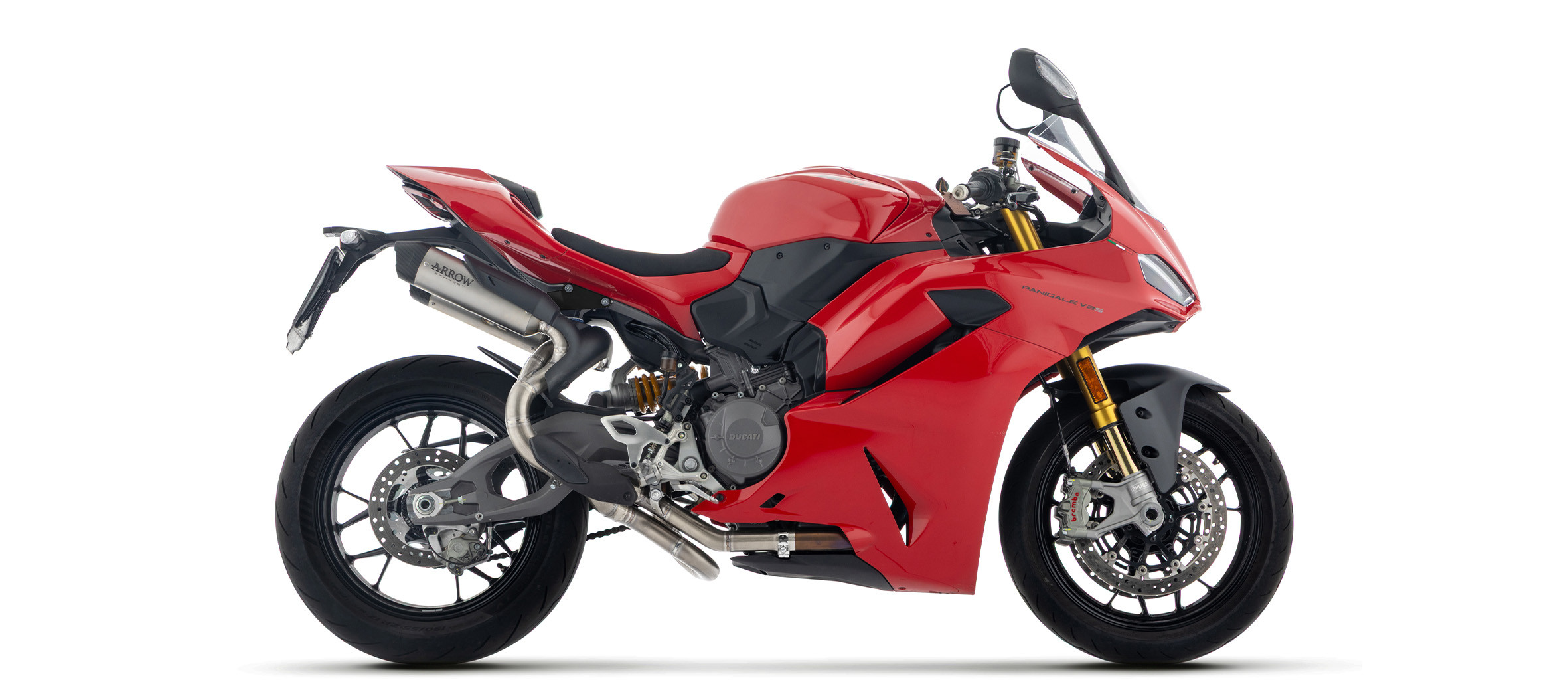Silencieux "Racing" ARROW Round-Sil + Décatalyseur Inox pour Panigale V2 / V2S (25 et +)