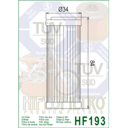 Filtre à Huile Hiflofiltro HF193 pour Triumph TF 250 et 450