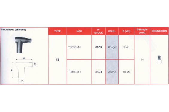 Antiparasite Jaune NGK TB10EM-Y Moto, Scooter, Quad Antiparasite Jaune NGK TB10EM-Y Moto, Scooter, Quad