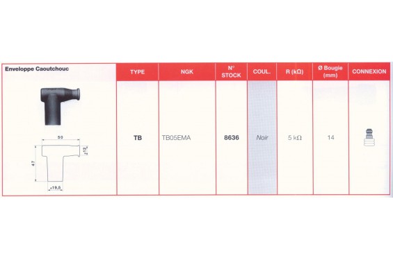 Antiparasite Jaune NGK TB05EMA Moto, Scooter, Quad Antiparasite Jaune NGK TB05EMA Moto, Scooter, Quad
