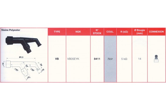 Antiparasite NGK VB05EYK Moto, Scooter, Quad Antiparasite NGK VB05EYK Moto, Scooter, Quad