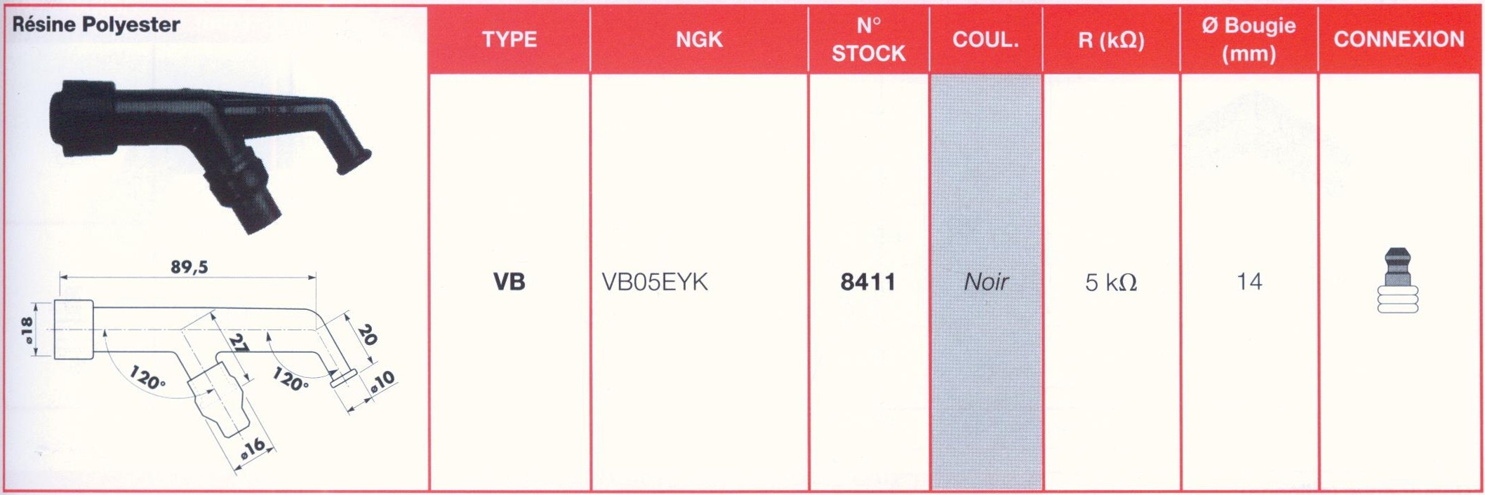 Antiparasite NGK VB05EYK Moto, Scooter, Quad 