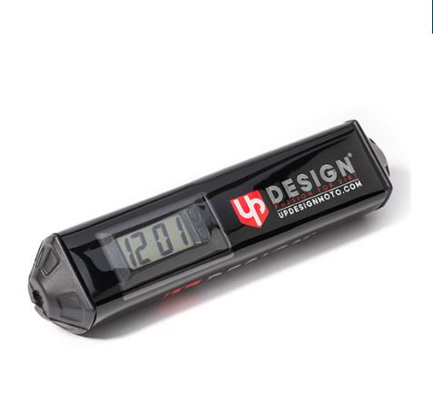 Mousse de Guidon Cylindrique Noire UP Horloge Intégré