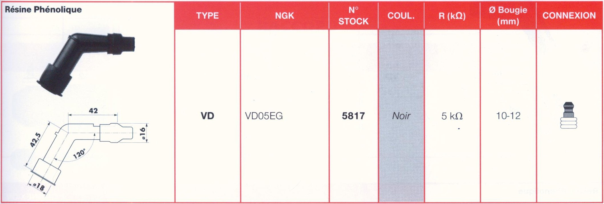 Antiparasite NGK VB05EG Moto, Scooter, Quad 