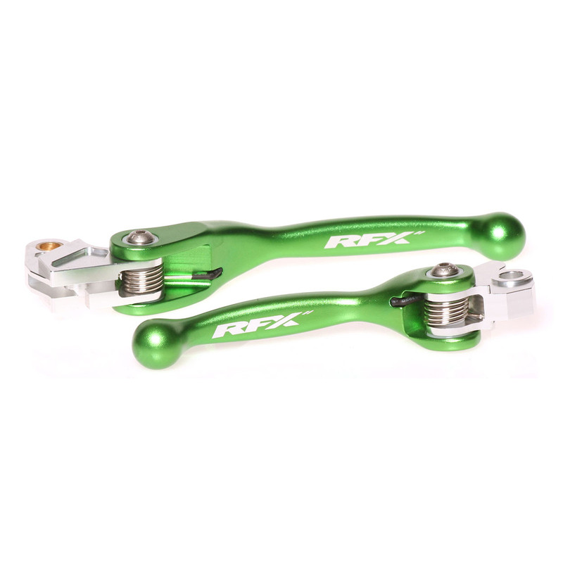 Kit de Leviers Repliables Forgés RFX Race Vert pour Kawasaki KX 65 (00-26) - FXFL3010055GN