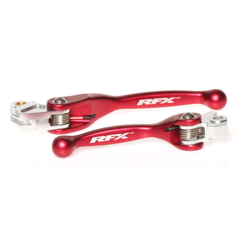 Kit de Leviers Repliables Forgés RFX Race Rouge pour Kawasaki KX 65 (00-26) - FXFL3010055RD