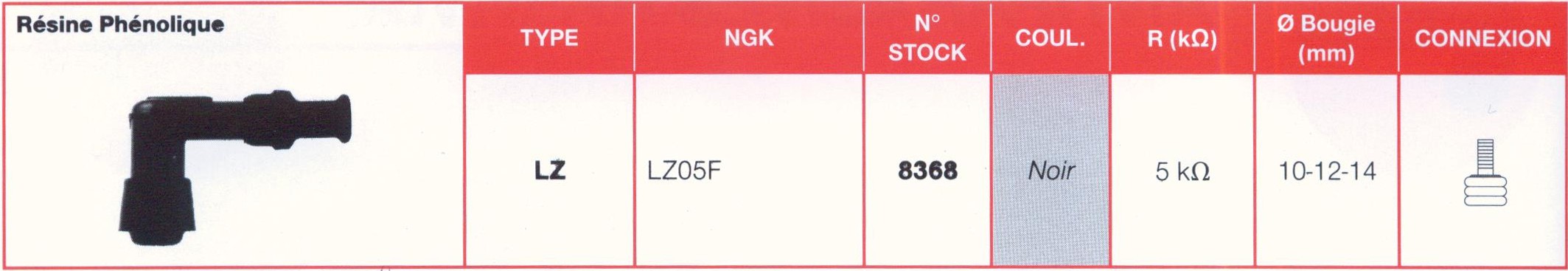 Antiparasite + Câble NGK LY11 / LZ05F Moto, Scooter, Quad 