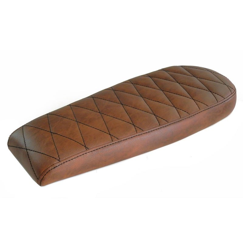 Selle Plate Scrambler en Skai Marron