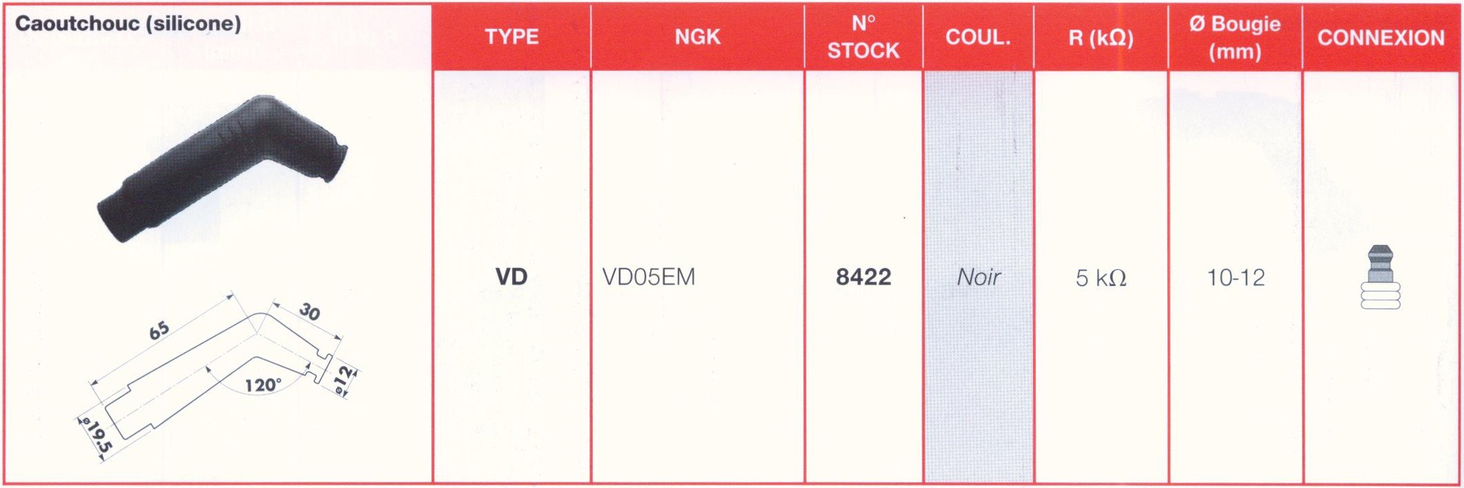 Antiparasite NGK VD05EM Moto, Scooter, Quad 