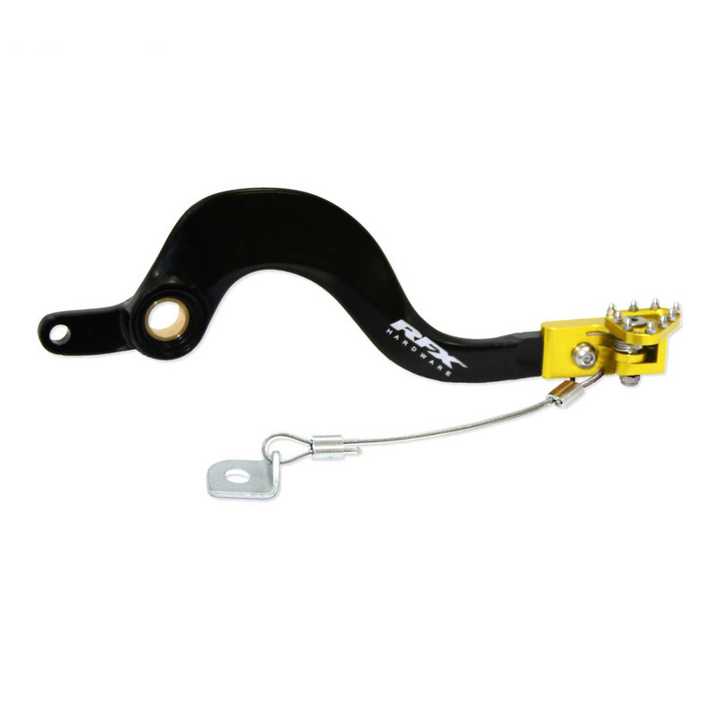 Pédale de frein arrière RFX Pro Flexi-Tip Noir/Jaune pour Suzuki RM-Z 250 (13-26) - FXRB3020099YL