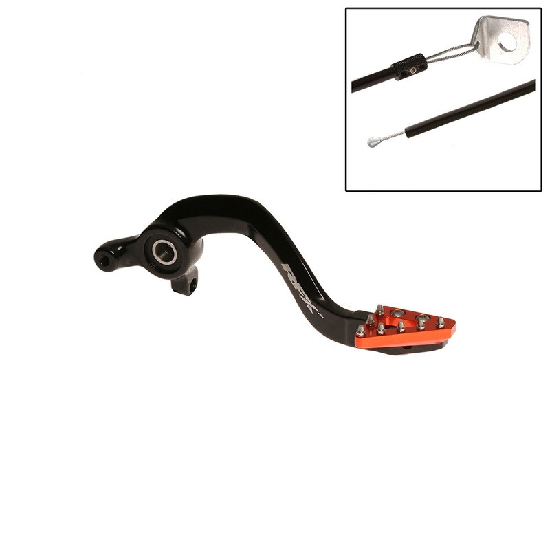 Pédale de frein arrière RFX Pro Anodisé Dur Noir/Orange pour Husqvarna TC 65 (17-23) - FXRB5030199OR