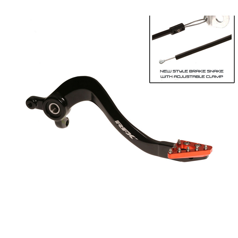 Pédale de frein arrière RFX Pro Anodisé Dur Noir/Orange pour Husqvarna TC 85 (14-17) - FXRB5020199OR
