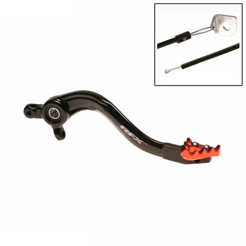 Pédale de frein arrière RFX Pro Anodisé Dur Noir/Orange pour Husqvarna TE 150 (18-23) - FXRB5060199OR