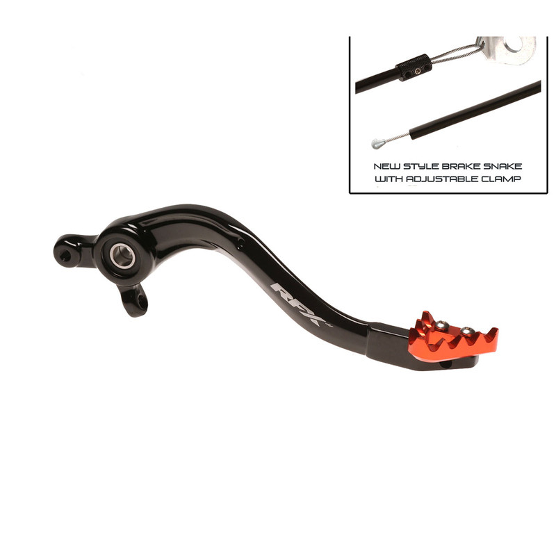 Pédale de frein arrière RFX Pro Anodisé Dur Noir/Orange pour KTM 150 SX (16-16) - FXRB5040199OR