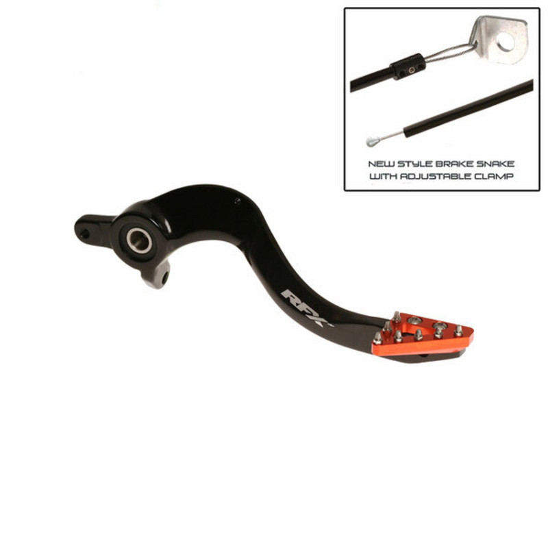 Pédale de frein arrière RFX Pro Anodisé Dur Noir/Orange pour KTM 250 SX (07-16) - FXRB5010199OR