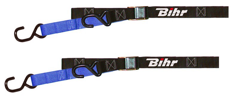 Paire de Sangles de Transport Large à Boucles Bleu pour Moto, Quad, Scooter