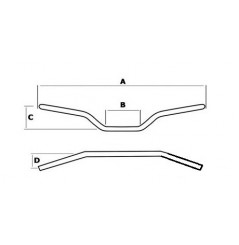 Guidon Alu Tommaselli Vintage Flat track