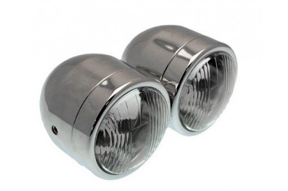 Double optique moto 90mm Chromé Double optique moto 90mm Chromé