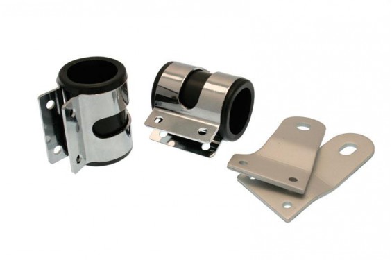 Lot De 2 Supports De Clignotant Moto Universels En Métal - Pour Fourche 30 à 43 Mm - Fixation Réglable Sans Perçage