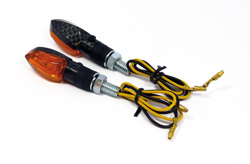 Clignotant Moto Homologué SHORTY Carbone