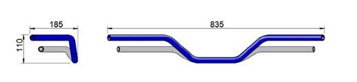 Guidon moto LSL Flat-Track Ø 22.2mm Chrome - 123L014CR