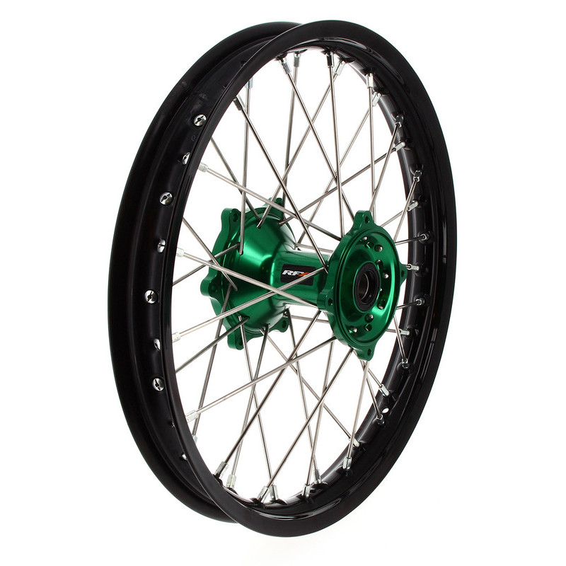 Roue Arrière Complète Moyeu Vert RFX Race MX 19x1,85 pour Kawasaki KX 450 (24-26) - FXWH 20011 55GN Roue Arrière Complète Moyeu Vert RFX Race MX 19x1,85 pour Kawasaki KX 450 (24-26) - FXWH 20011 55GN