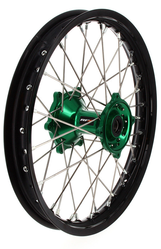 Roue Arrière Complète Moyeu Vert RFX Race MX 19x1,85 pour Kawasaki KX 450 (24-26) - FXWH 20011 55GN
