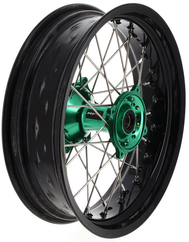 Roue Arrière Complète Moyeu Vert RFX Race SM 17x4,50 pour Kawasaki KX 250 (03-24) - FXWH 20031 55GN