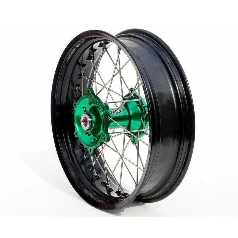 Roue Arrière Complète Moyeu Vert RFX Race SM 17x5,00 pour Kawasaki KX 450 (19-23) - FXWH 20032 55GN Roue Arrière Complète Moyeu Vert RFX Race SM 17x5,00 pour Kawasaki KX 450 (19-23) - FXWH 20032 55GN